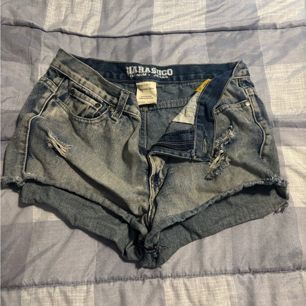 Parasuco Distressed Jean Shorts - Blue